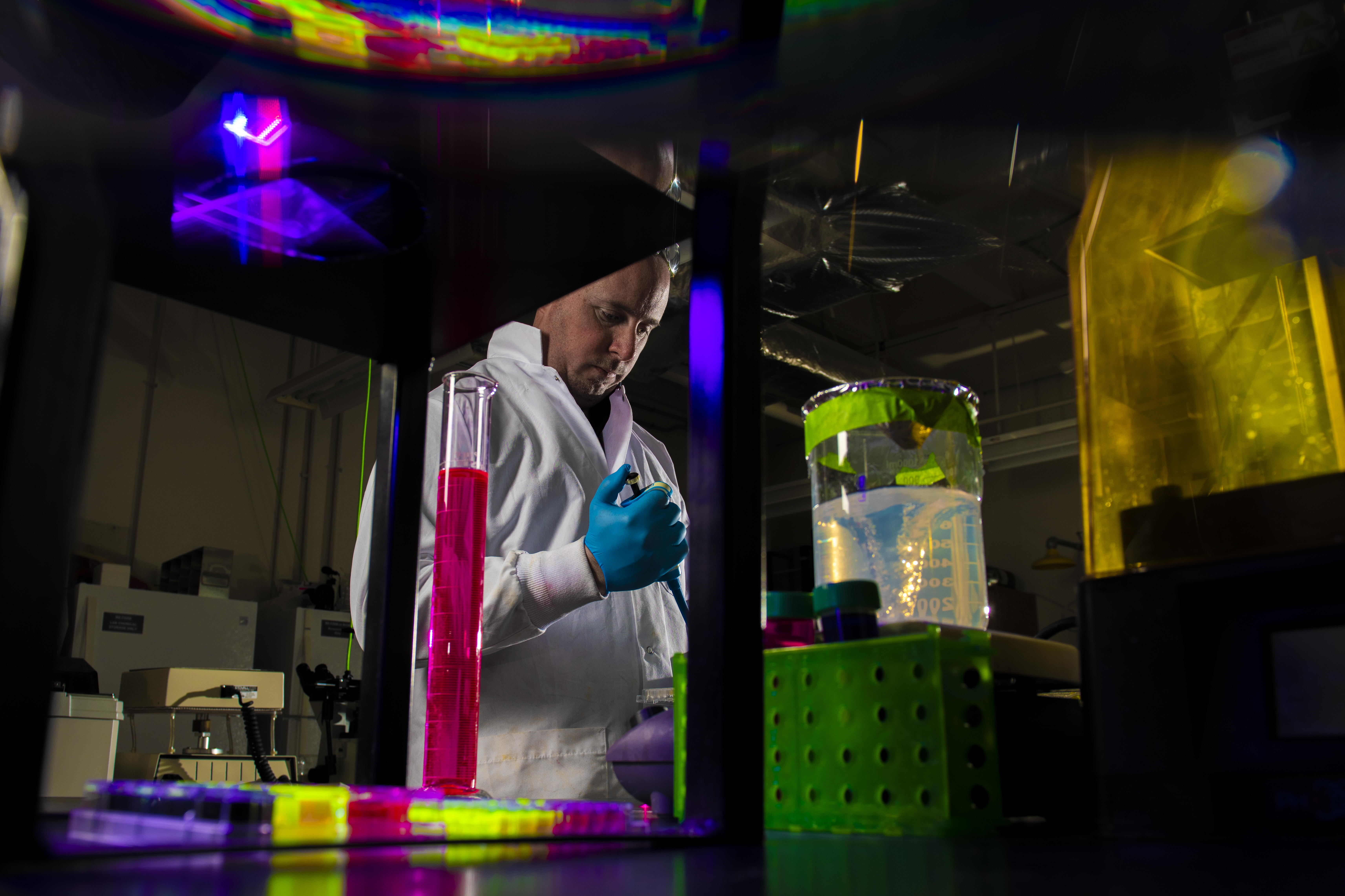 Dr. Convertine works in the lab
